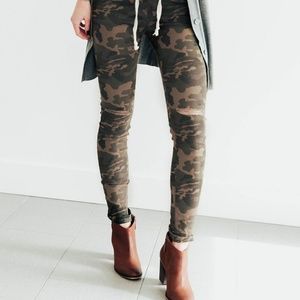 Camo Distressed Drawstring Pants